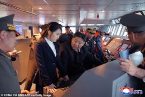 Kim Jong Un vows to build nuclear-armed navy with ‘secret underwater weapons’ as he tours warship with his daughter