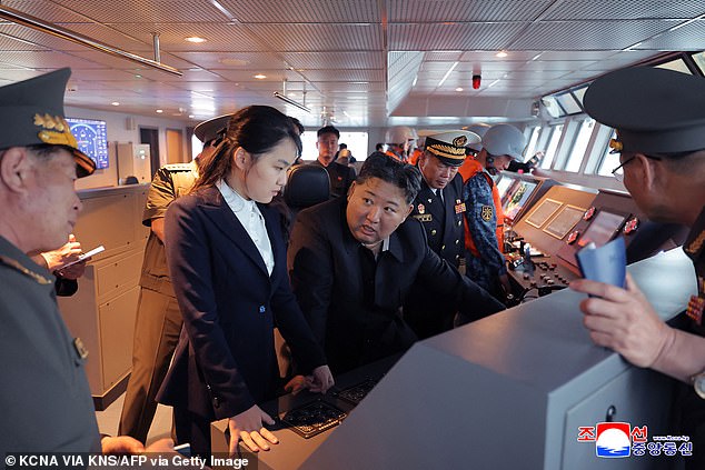Kim Jong Un vows to build nuclear-armed navy with ‘secret underwater weapons’ as he tours warship with his daughter