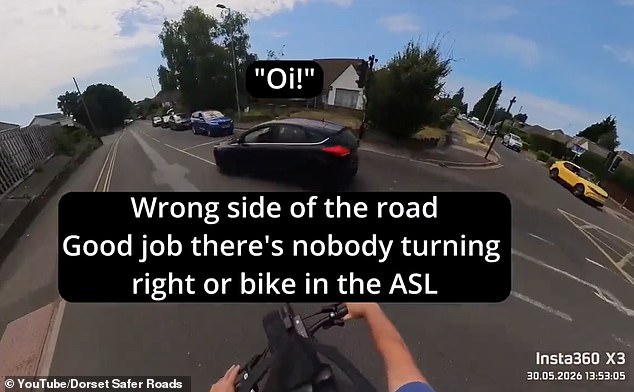 Moment new ‘Cycling Mikey’ angrily clashes with driver after they BOTH pull out at a junction… so who’s right?