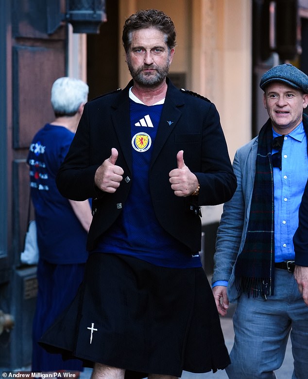 Cheers! Scotland’s Tartan Army drink Boston dry ahead of first World Cup match as celebs Gerard Butler, Martin Compston and Richard Gadd lead pre-match celebrations