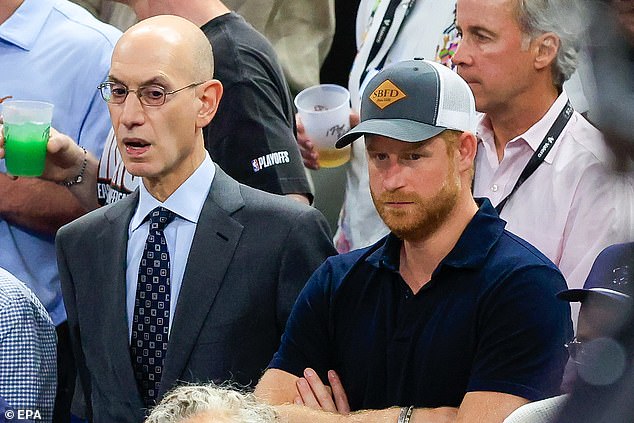 Prince Harry makes surprise appearance at NBA Finals without Meghan Markle… eight rows back from star-studded courtside seats