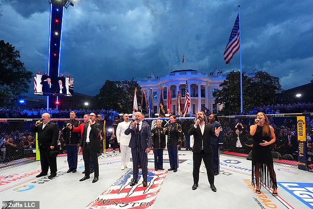 UFC fans go wild for ‘best ever’ rendition of the national anthem at White House event in front of Trump