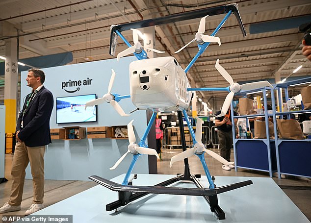 Texas town plagued by ‘drone highway’ above their heads says constant Amazon air deliveries are driving them MAD