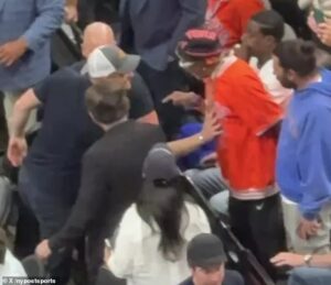 Awkward moment Spike Lee appears to snub Prince Harry as he made solo trip to watch the NBA finals in Texas