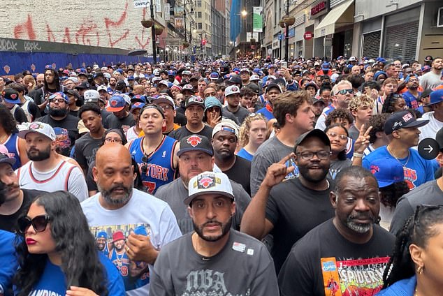 Chaos in New York as Knicks fans break through barriers and NYPD close all entrances as MILLIONS try to get a glimpse of first ever NBA championship parade