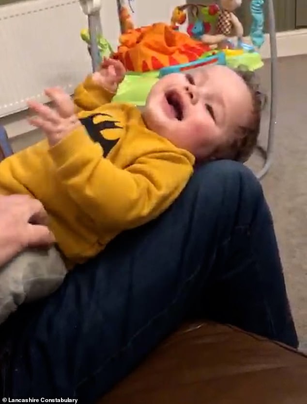 The happy and playful baby boy who never stood a chance: Heartbreaking videos show giggling Preston Davey months before he was abused and murdered at hands of adoptive father