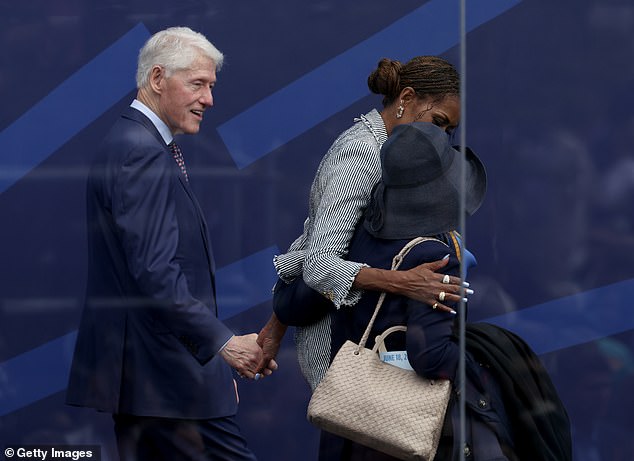 Bill Clinton’s VERY cozy moment with Michelle while Hillary looks the other way… and the best UNSEEN moments from Obama public library opening
