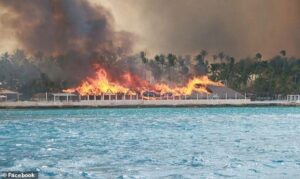 Massive fire breaks out at luxury beach resort popular with American tourists forcing guests to run for their lives