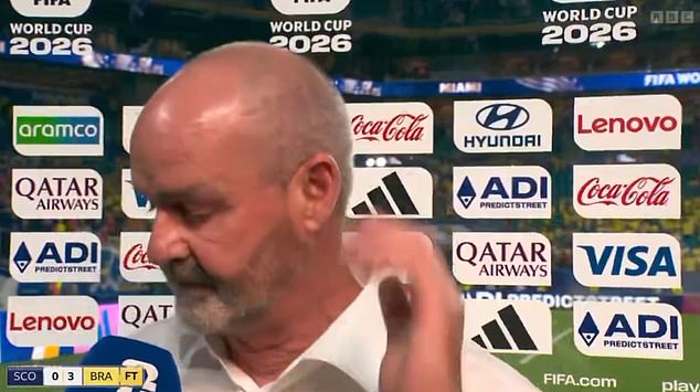 Scotland fans turn on manager Steve Clarke as he storms out of BBC interview and declares ‘I think we’re going home’ with their World Cup dream on its last breath