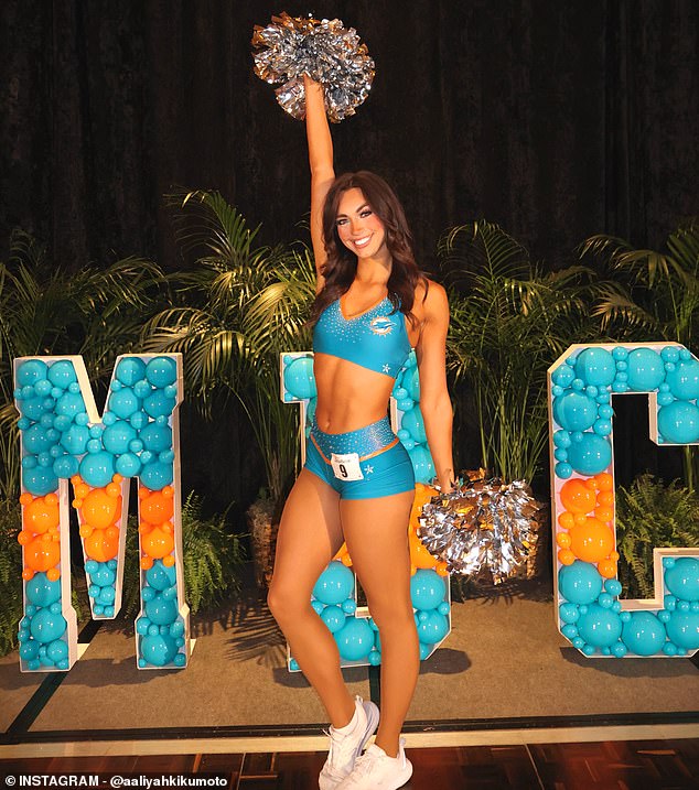 Viral Masters fan who viewers ‘fell in love with’ after spotting her on TV reveals she is now an NFL cheerleader