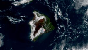 A volcanic eruption seen from space photo of the day for June 17, 2026