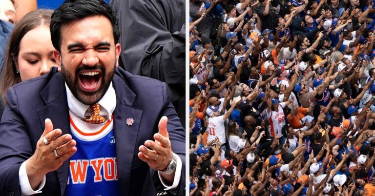 "This Is My Nightmare": 22 Photos That Show How Absolutely Wild The Crowds At The Knicks Parade Are