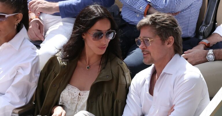 Brad Pitt and Ines de Ramon Show PDA at French Open