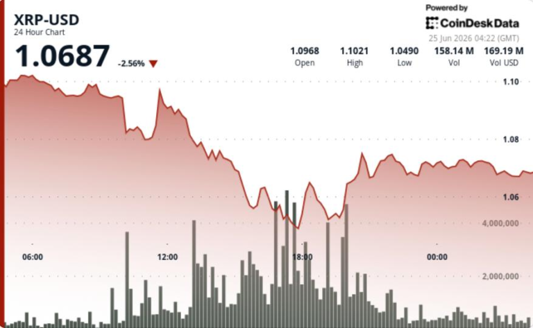 Ripple-linked token slides 2.8% as weak bounce keeps $1 support in focus