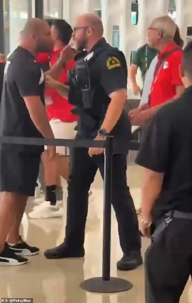 Heated moment Egypt’s World Cup staff clash with Dallas police in ugly hotel lobby altercation