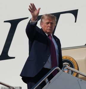 Taylor, hold our beer! Trump jets off to Mt. Rushmore to kick off America 250 celebrations with newlyweds Bettina and Don Jr and daughter Tiffany in tow