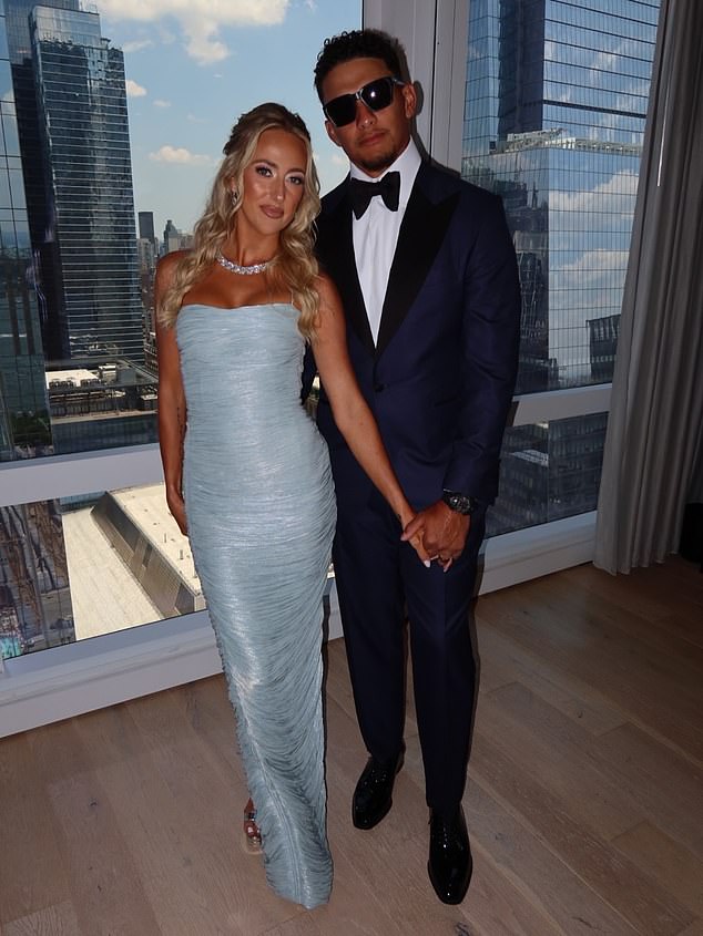 Patrick Mahomes shares stunning behind-the-scenes snaps from Travis and Taylor’s wedding with wife Brittany – before their speedy return to Kansas City