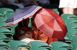 Players and fans left sweating at Wimbledon as SW19 faces sweltering 31C temperatures in latest heatwave