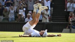 Arthur Fery’s multi-millionaire father and mother both watch on as their son triumphs in Wimbledon quarter-final to set up £900,000 pay day