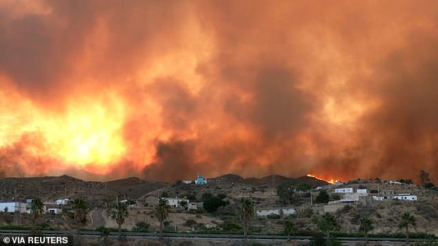 Two British tourists trapped in deadly wildfire in Spain are found alive ‘with 40 per cent burns’ after police heard ‘very faint sound’