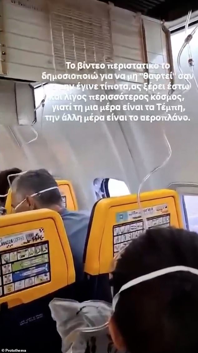 Passenger is sucked out of Ryanair plane window up to his shoulders and has to be pulled back in by other travellers during flight to Germany