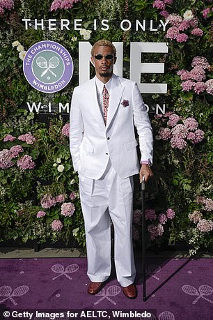 Hugo Ekitike attends Wimbledon with a CANE as injured Liverpool striker enjoys SW19 action as he continues his recovery from a ruptured achilles