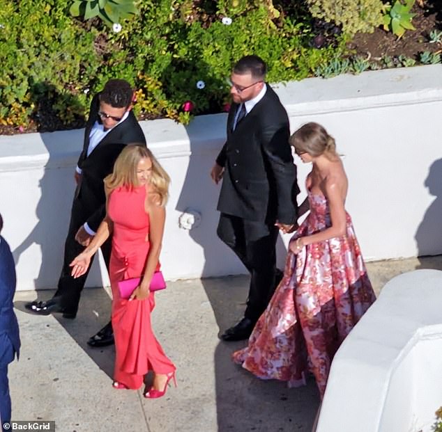 Brittany and Patrick Mahomes stick next to BFFs Travis and Taylor at former Chiefs star’s ceremony after staying loyal with an understated appearance at their MSG wedding