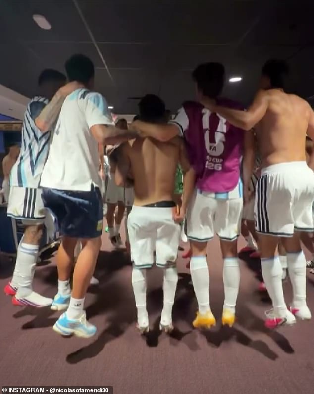 Argentina’s players sing that they will beat England at the World Cup ‘for the Falklands’ in series of anti-English chants before semi-final grudge match