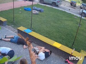 Terrifying moment people hurl themselves to ground when Russian strike lands near Ukraine coffee shop – as four killed in overnight attack