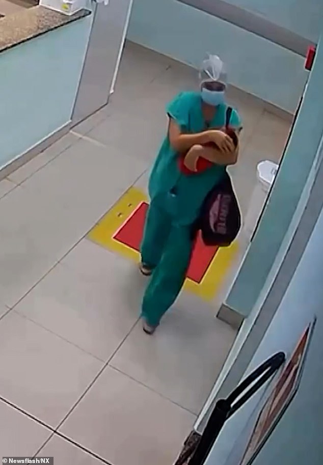 Moment woman who lied about being pregnant is caught STEALING a baby from Brazilian hospital ward by the child’s suspicious aunt