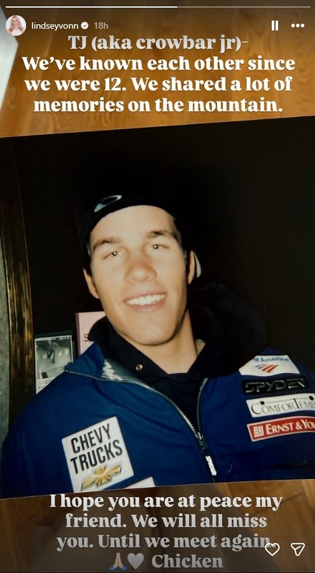 US skier dead at 41 as heartbroken Lindsey Vonn pays emotional tribute to childhood friend: ‘Until we meet again’