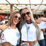 Thousands of England supporters fill pubs and fan zones after bunking out of work early to nab a spot for the semi-final against Argentina