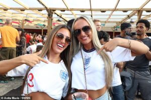 Thousands of England supporters fill pubs and fan zones after bunking out of work early to nab a spot for the semi-final against Argentina