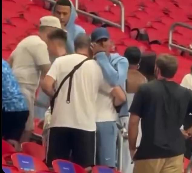 Crying Jude Bellingham is consoled by his parents and WAG Ashlyn Castro after England’s World Cup semi-final heartbreak