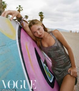 Lila Moss imitates her supermodel mother Kate’s iconic Glastonbury Festival look 21 years on for Vogue