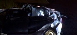 Teenage girl fights for life after joyride in allegedly stolen car ends in crash – as her mate, 14, is also rushed to hospital