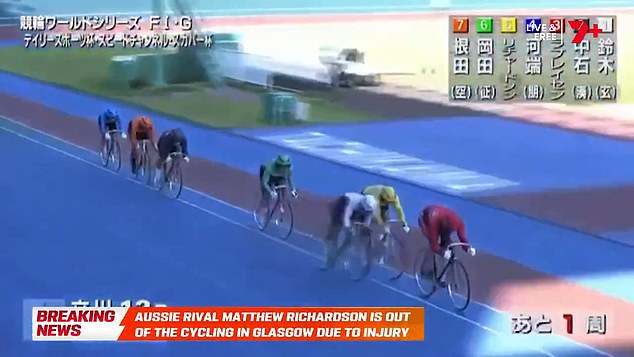 Shocking moment Team England cyclist Matt Richardson is brutally wiped out by rival – with crash ending star’s Commonwealth Games dream
