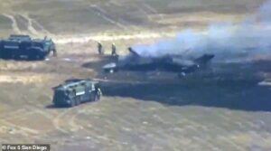 F-35 jet crashes at original Top Gun base leaving aircraft in smoking wreck