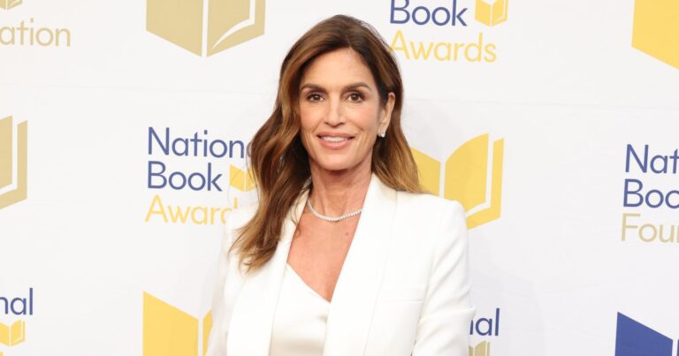 Cindy Crawford’s Wrap-Style White Dress Look Is on Amazon