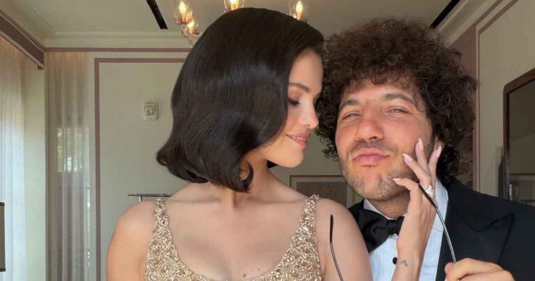 Selena Gomez Glitters in Gold at Taylor Swift’s Wedding