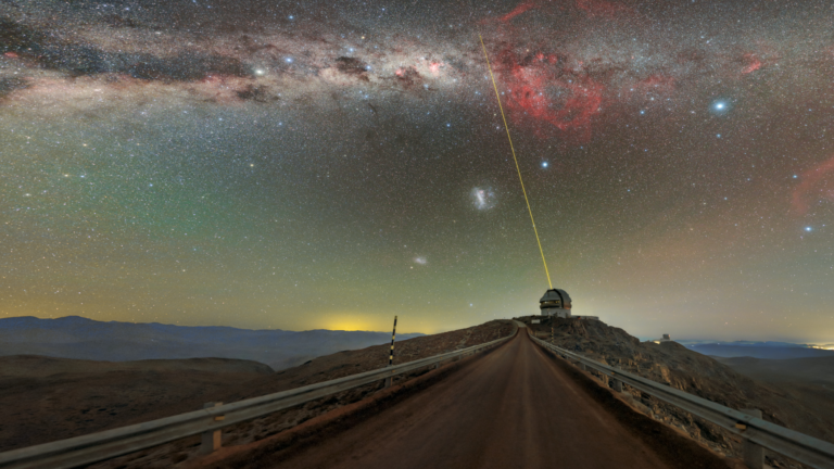 A laser disappears into the Milky Way’s heart photo of the day for July 16, 2026