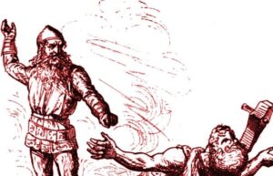 Giant Hrungnir Who Lost The Race And Engaged In A Deadly Duel With Mighty Thor In Norse Mythology