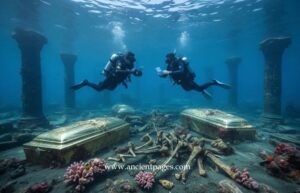 Ancient Mystery Of The Submerged Platinum Coffins And Giant Bones