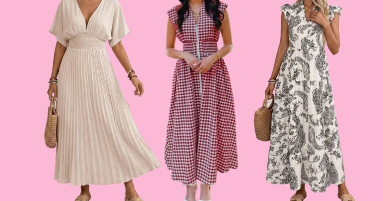 13 V-Neck Maxi Dresses That Flatter Big Busts