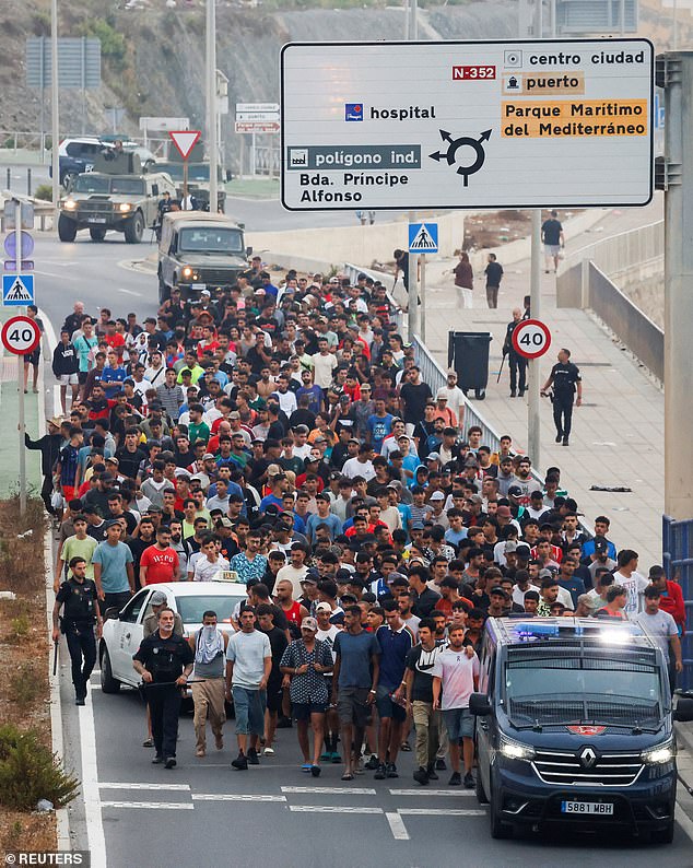 ‘People are dying here’: Migrants who broke into Europe tell other Moroccans to stay at home as Spain erects massive inflatable barriers in bid to stop 60,000-strong ‘invasion’
