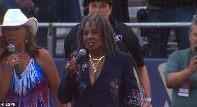 Women’s Pro Baseball League opener derailed by ‘terrible’ ear-splitting national anthem from Motown legend