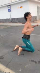 Migrants film themselves cheering in the streets of Ceuta after ‘thousands of youths lured by social media posts’