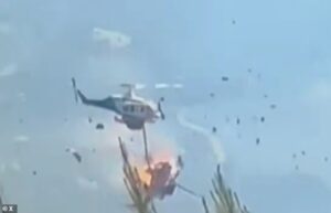 Two helicopters collide while fighting wildfires in Greece