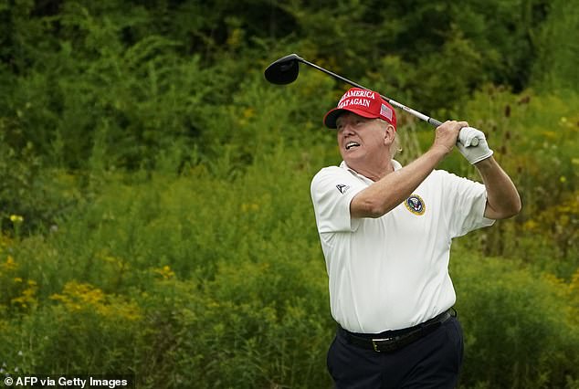 Donald Trump wins golf tournament with barely-believable score at his own course… after ‘disrespectful’ faux pas in front of US troops