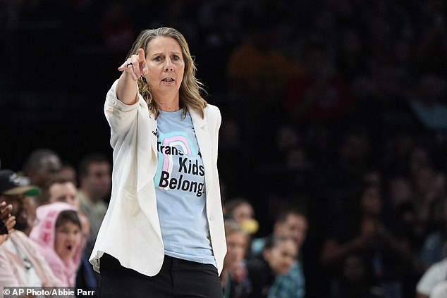 WNBA head coach sparks fury by wearing pro-trans shirt against Sophie Cunningham’s Indiana Fever… as protest groups clash outside stadium